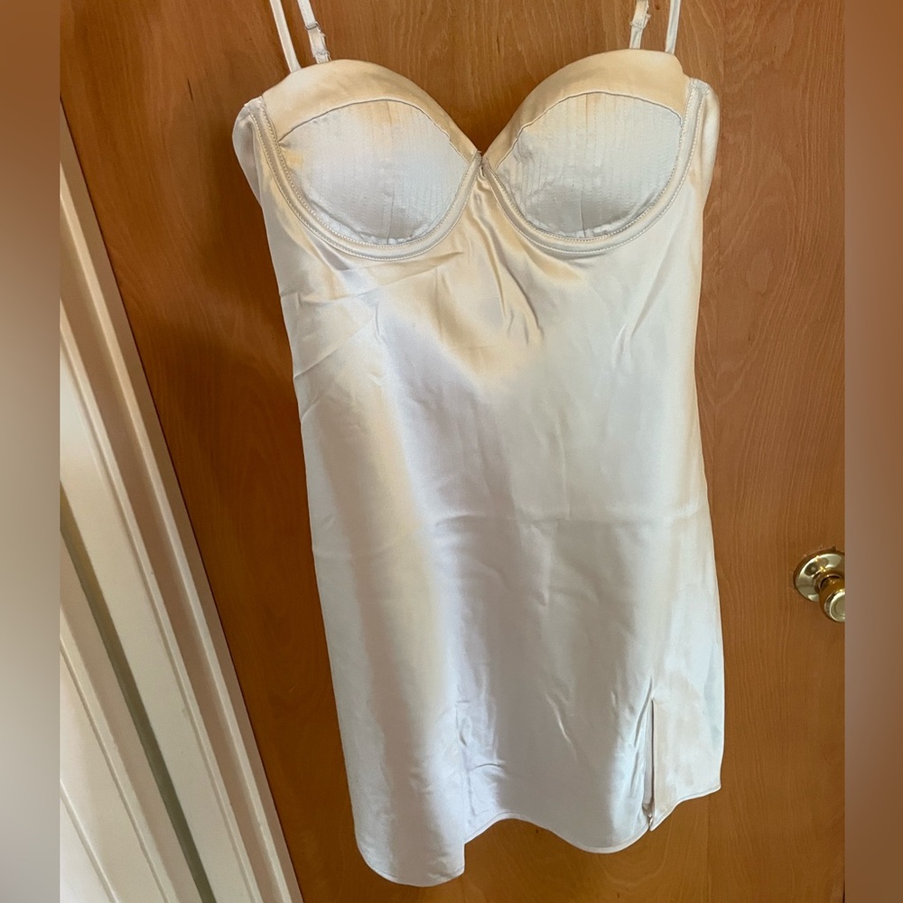 Meshki little cream satin dress! NWT :)